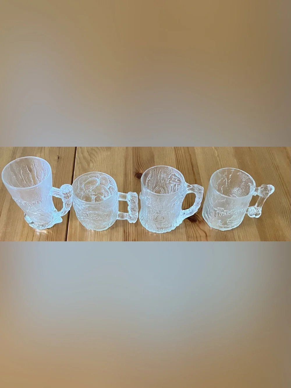 EUC Complete Set Collectable McDonalds Flintstones Glass Mug Set - Vintage 1993